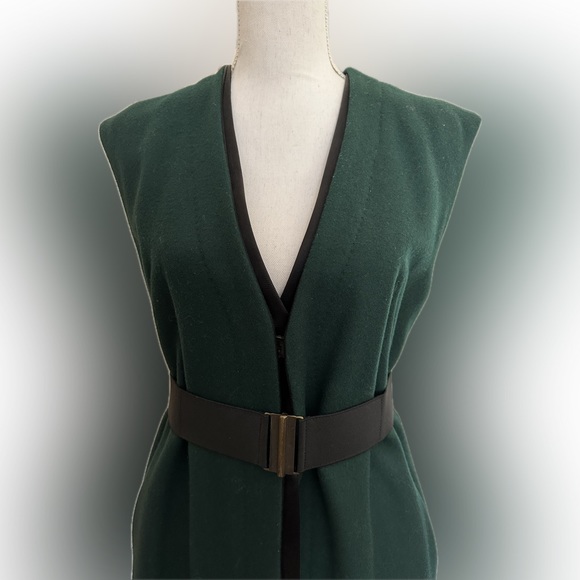 Dries Van Noten Green Wool Longline Vest Size 38 / 8 Excellent Condition - Picture 3 of 9